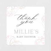 "Timeless" - Baby Shower Stickers in Blush by Nicoletta Savod - Close-Up