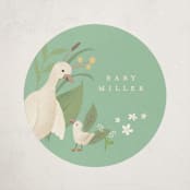 "Storybook" - Baby Shower Stickers in Mint by Jennifer Wick - Close-Up