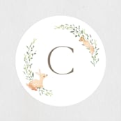"Woodland" - Baby Shower Stickers in Greige by Itsy Belle Studio - Close-Up