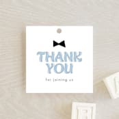 "Boy Mom" - Baby Shower Favor Tags in Sky by Angela Garrick - Front