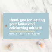 "It's An Event" - Baby Shower Favor Tags in Ocean by Robert and Stella - Front