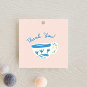 "China Tea Set" - Baby Shower Favor Tags in Blush by Ani Somi - Front