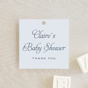"Modernne" - Baby Shower Favor Tags in Powder by Carolyn MacLaren - Front