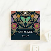 "Gilded Tapestry" - Baby Shower Favor Tags in Midnight Garden by Simona Camp - Front