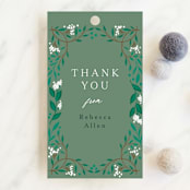 "Illuminated Storybook" - Baby Shower Favor Tags in Evergreen by Alethea and Ruth - Front