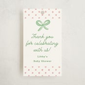"Polka Dot Frame" - Baby Shower Favor Tags in Strawberry by Erin German - Front