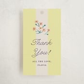 "Blooming Garden" - Baby Shower Favor Tags in Citrus by Pati Cascino - Front
