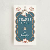 "Cowboy Baby" - Baby Shower Favor Tags in Denim by Paper Sun Studio - Front