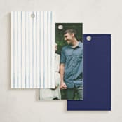 "Pinstripe" - Baby Shower Favor Tags in Cloud by Sarah Knight - Back of Tag Options