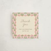 "Botanical maximalism" - Baby Shower Favor Tags in Poppy by Creo Study - Front