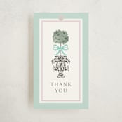 "Tiny Topiary" - Baby Shower Favor Tags in Aquamarine by Jackie Crawford - Front