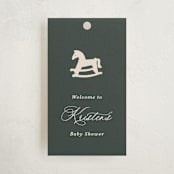 "Wesley" - Baby Shower Favor Tags in Juniper by Kate Ahn - Front
