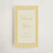"Scalloped Gingham" - Baby Shower Favor Tags in Lemonade by Brianne Larsen - Front