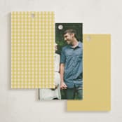 "Scalloped Gingham" - Baby Shower Favor Tags in Lemonade by Brianne Larsen - Back of Tag Options