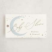 "Simple Moon" - Baby Shower Favor Tags in Mist by Everett Paper Goods - Front