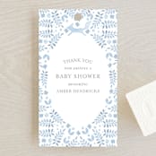 "Foxy Baby Shower" - Baby Shower Favor Tags in Denim by Hallie Fischer - Front