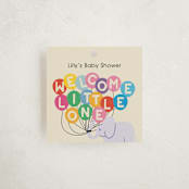 "Elephant Parade" - Baby Shower Favor Tags in Cream by Harriet Richter - Front