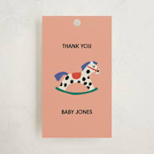"Rocking Baby Shower" - Baby Shower Favor Tags in Peach by Harriet Richter - Front