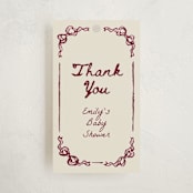 "Bow Corners" - Baby Shower Favor Tags in Rosewood by Cass Loh - Front