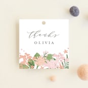 "Cascading Shower" - Baby Shower Favor Tags in Sage by Jennifer Wick - Front