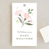 "Freshly cut flowers" - Baby Shower Favor Tags in Dusty Rose by Jennifer Wick - Front