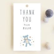 "Toys" - Baby Shower Favor Tags in Powder Blue by JeAnna Casper - Front