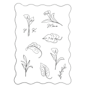 "Custom Calla Lily Icon set" - Commissioned Design Element in black by Kelly Watkins