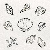 "Puglia Watercolor Icon Set" - Commissioned Design Element in black by Pati Cascino