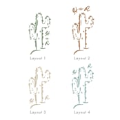 "Custom Monogram Cactus Desert Crest" - Commissioned Design Element in black by Claudia Orengo