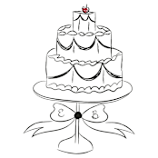 "Custom Color Vintage Cake Icon" - Commissioned Design Element in black by Helena Vitto