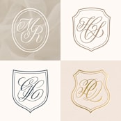 "Custom Calligraphy Monogram Crest" - Commissioned Design Element in multicolorassorted-colors by Sam Dubeau
