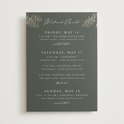 "Peaks" - Wedding Weekend Itinerary Cards in Hunter by Sarah Brown - Front