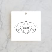"Understated Elegance" - Wedding Favor Tags in Cotton by Kimberly FitzSimons - Front