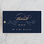"Botanical Ampersand" - Wedding Favor Tags in Navy by Hooray Creative - Front