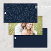 "Botanical Ampersand" - Wedding Favor Tags in Navy by Hooray Creative - Back of Card Options