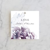"Evening Bloom" - Wedding Favor Tags in Eggplant by Snow and Ivy - Front