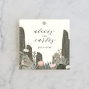 "Sahara" - Wedding Favor Tags in Carnation by Susan Moyal - Front