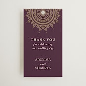 "Arunima" - Wedding Favor Tags in Plum by Randi Cirelli - Front