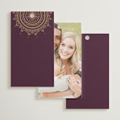 "Arunima" - Wedding Favor Tags in Plum by Randi Cirelli - Back of Card Options