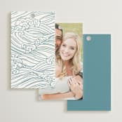 "waves" - Wedding Favor Tags in Aqua by Jessie Steury - Back of Card Options