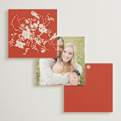 "Abstract Flora" - Wedding Favor Tags in Lava by Stellax Creative - Back of Card Options