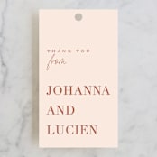 "Classic refresh" - Wedding Favor Tags in Peaches by Stacey Meacham - Front
