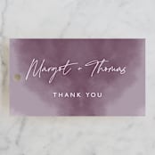 "Ethereal Names" - Wedding Favor Tags in Plum by Carolyn MacLaren - Front