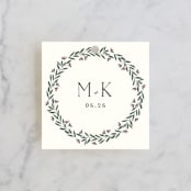 "Wreath of Laurels" - Wedding Favor Tags in Ivory by Chris Griffith - Front