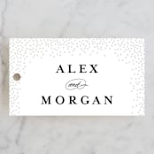 "Promise" - Wedding Favor Tags in Snow by Design Lotus - Front