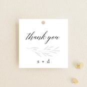"Gilded Leaves" - Wedding Favor Tags in Classic White by Kelly Schmidt - Front