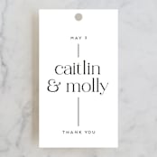 "Split Line" - Wedding Favor Tags in Black Tie by Amy Payne - Front