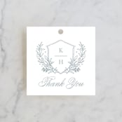 "Modern Crest" - Wedding Favor Tags in Sea by Kristen Smith - Front