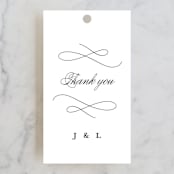 "Beyond Words" - Wedding Favor Tags in Snow by Kimberly FitzSimons - Front
