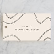 "Wavy" - Wedding Favor Tags in Jet by Jen Owens - Front